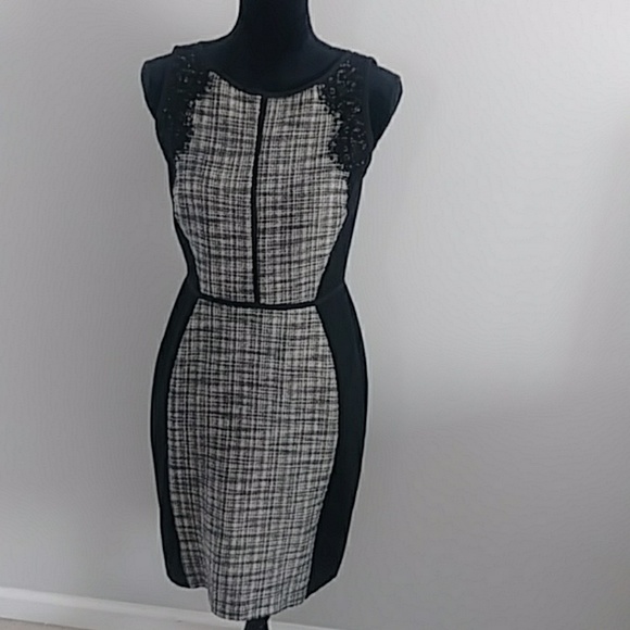 LOFT Dresses & Skirts - LOFT BLACK & WHITE TWEED DRESS SIZE 4
